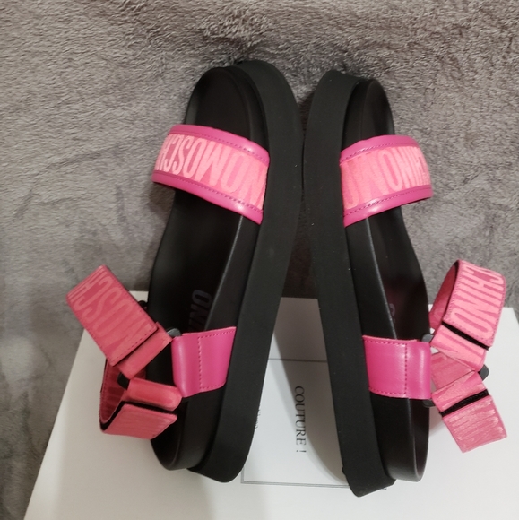 Moschino Denim Logo Ankle-Strap Sandals - Picture 6 of 11